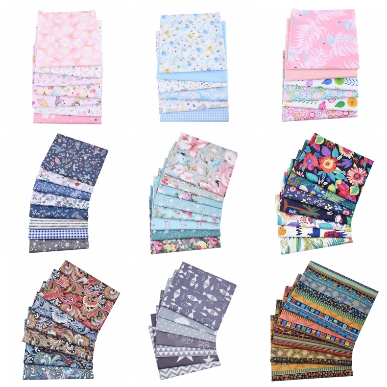 20x25 см хлопковая Лоскутная Ткань с цветочными животными швейная ткань для
