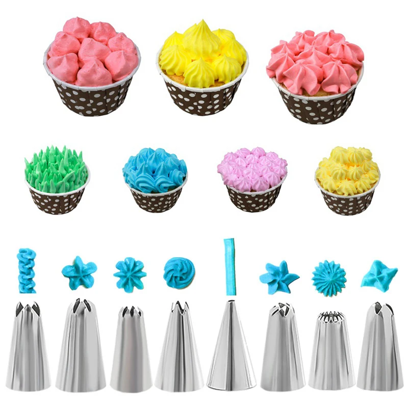 

14pcs Rose Pastry Nozzles Cake Decorating Tools Flower Icing Piping Nozzle Cream Cupcake Tips Baking Accessories