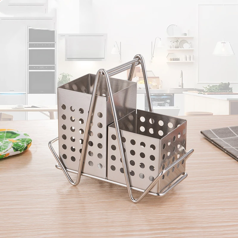 Кухонная подставка из нержавеющей стали с двойной сеткой ящик для хранения