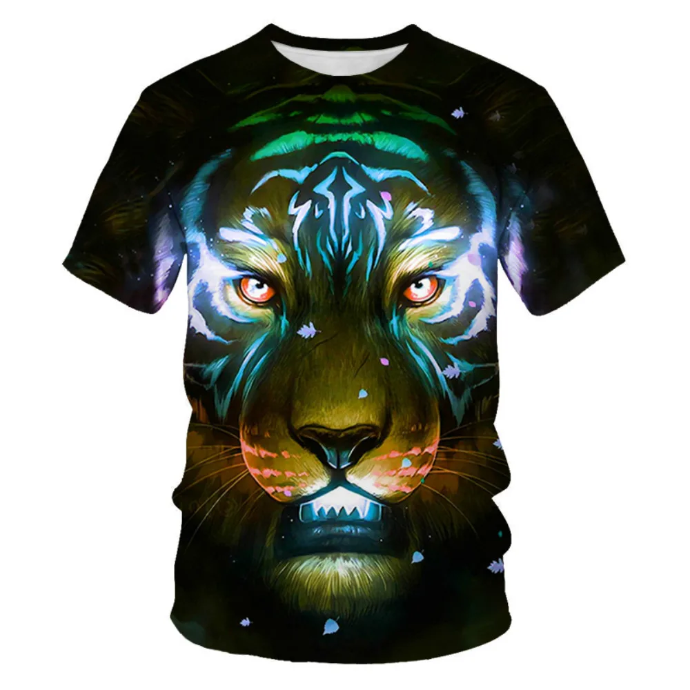 

2021 summer new style tiger animal Camiseta cool 3D style pattern 3DT shirt summer trend comic corta 110-6XL