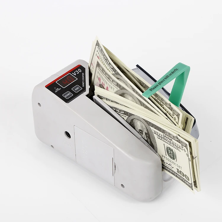 Портативный мини счетчик купюр V30 с аккумулятором/вилкой удобный денег машина