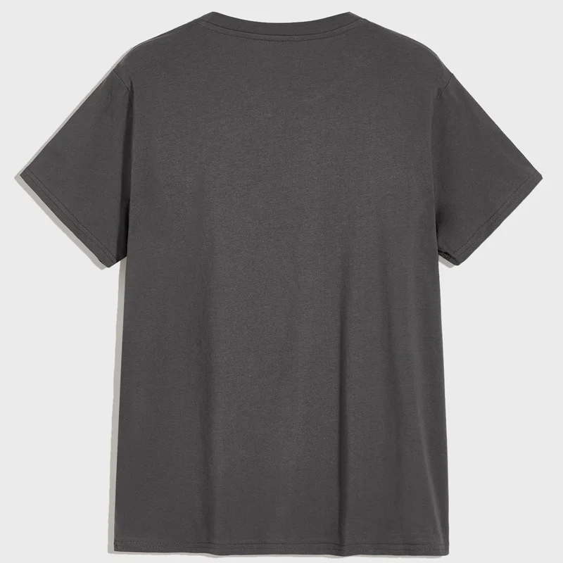 

JFUNCY 2021 Summer Men's T-shirts 100% Cotton Tee Shirts Casual Printing Tshirt Men O-Neck Short Sleeve Tops White Black Gray