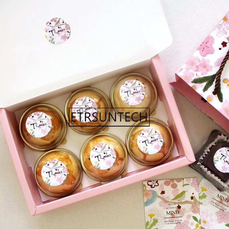 100 шт розовая зеленая луна коробка для торта прямоугольная бумажная печенья