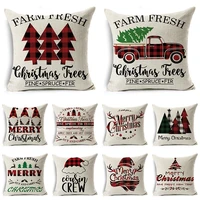 wzh christmas pillowcase cushion cover throw linen pillow case merry christmas gifts home office living room 1818in