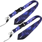 Плетеный ремень с рисунком голубого звездного неба, шнурок с металлической пряжкой, съемный шнурок для Id, и т. Д.-1