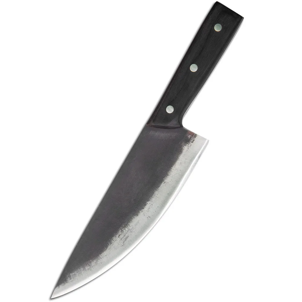 E.8 chef knife XYj 8 дюймов, нож шеф-повара ручной работы из кованой высокоуглеродистой стали, нож с деревянной ручкой, нож для мясника, инструменты для измельчения мяса, рыбы, стейка - Цвет: E.8 chef knife
