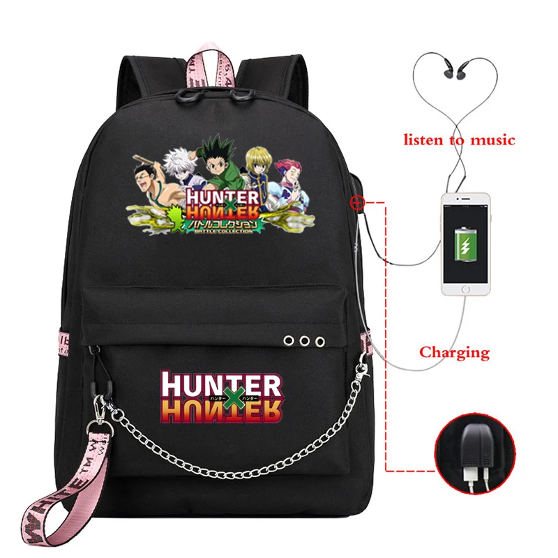 Аниме Охотник х охотничий рюкзак HunterX s подростковый Мужской Женский школьный USB