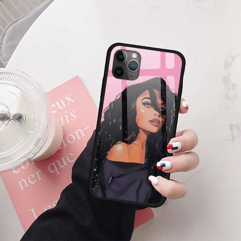 

but first coffee pink Phone Case Tempered glass For iphone 11 12 PRO MAX X XS XR 5C 6 6S 7 8 plus