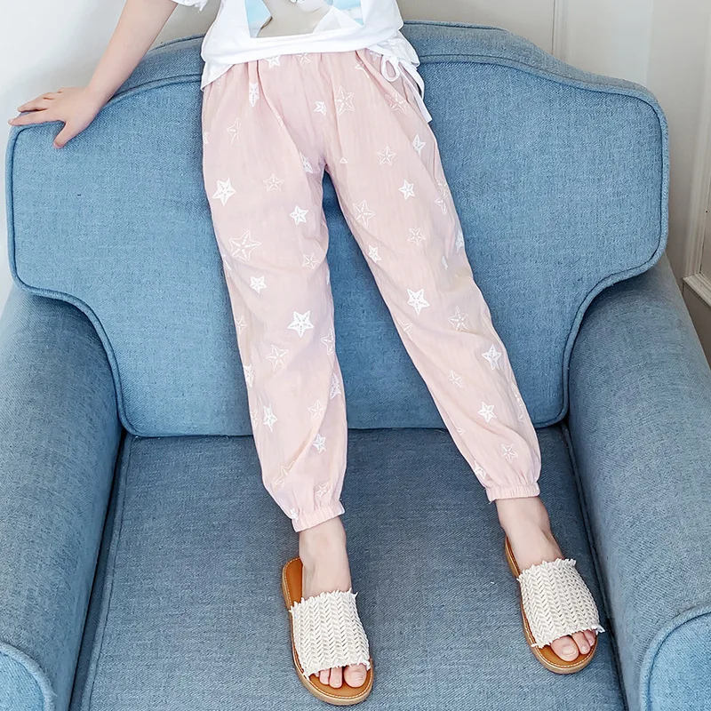 

Children's pants, anti-mosquito pants, new summer pants, fashion print bouquet feet pants, girls casual pants, bloomers