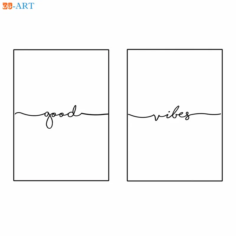 Good Vibes принт Цитата плакат минималистское полотно современного искусства стены