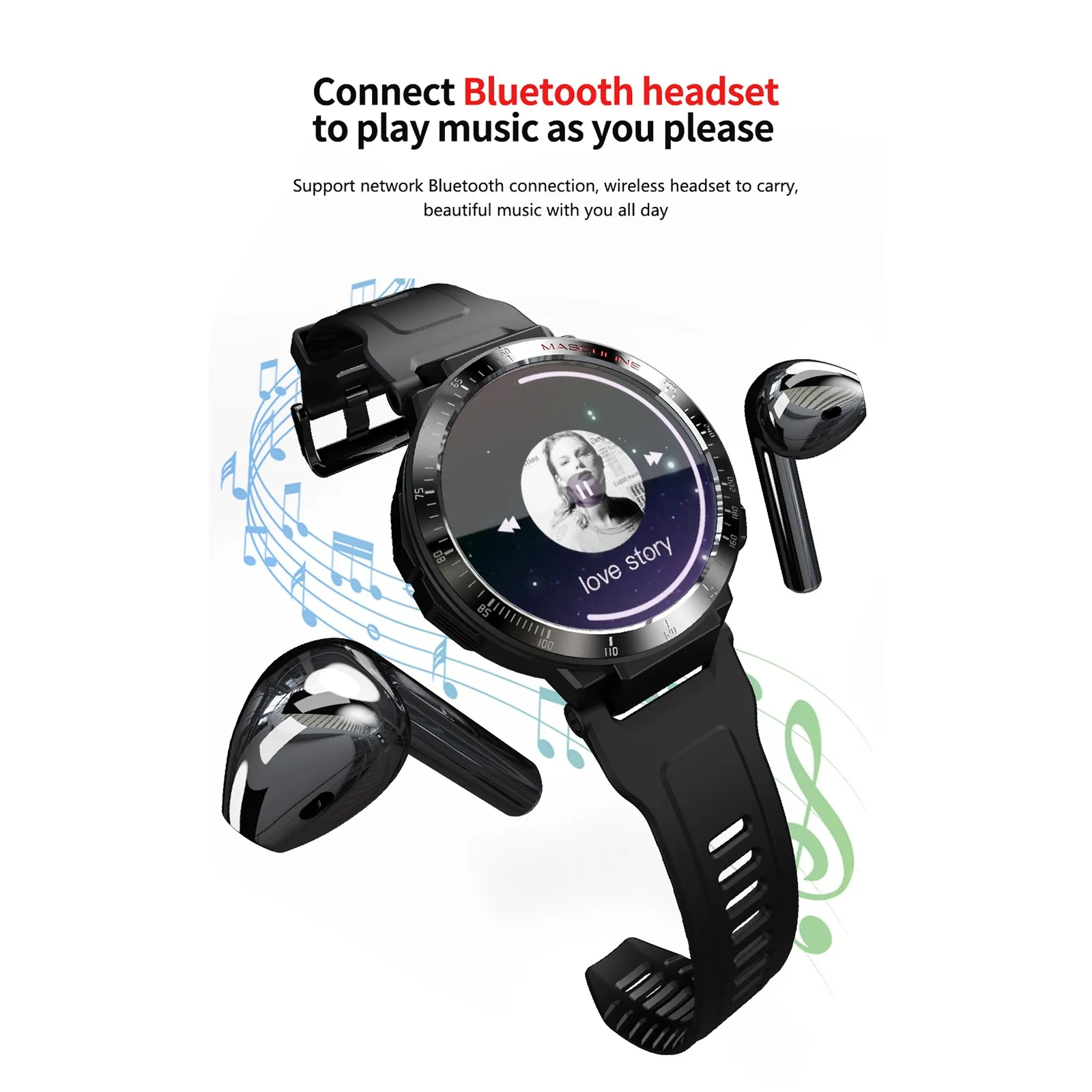 

APPLLP Incoming Call Reminder Video Call Sports Card Bluetooth Smart Watch