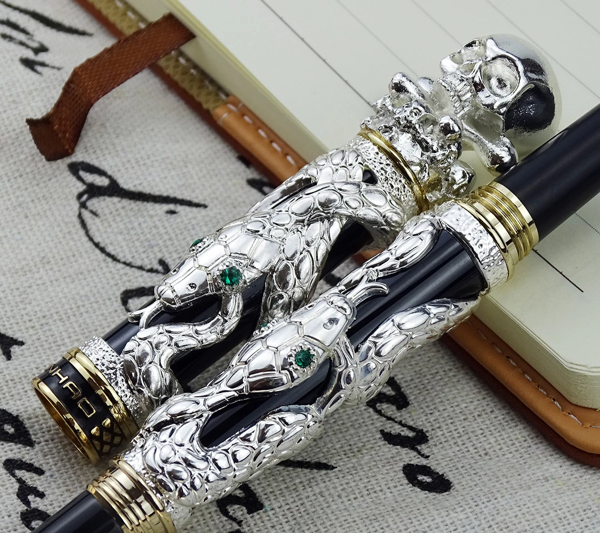 Jinhao металлическая винтажная шариковая ручка Череп Скелет точка 0 5 мм уникальная