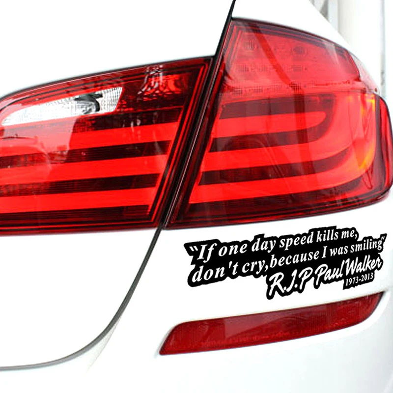 19*6 см Виниловая наклейка для автомобиля черно-белая Paul Walker RIP автомобильная гонок