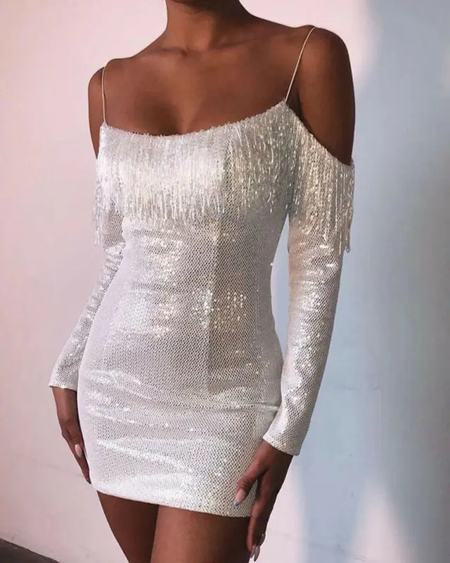 Женское Бандажное облегающее платье с длинным рукавом вечерние коктейльные