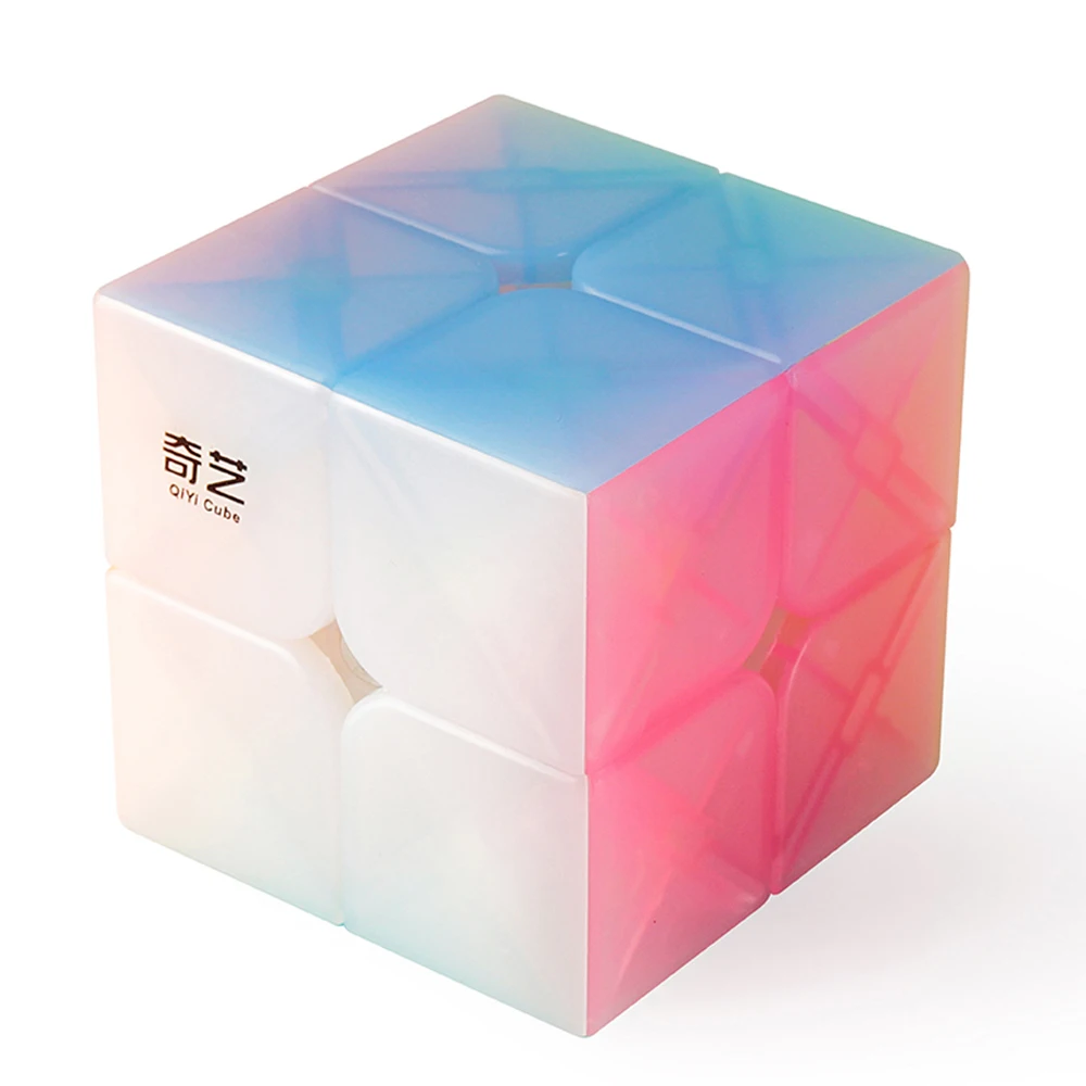 D FantiX Qiyi Qidi S 2x2 скоростной кубик без наклеек 2x2x2 Желейный пазл для