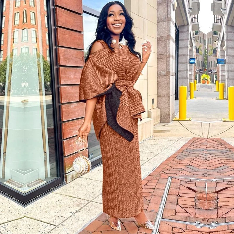 Комплект из 2 предметов юбка африканская одежда женские топы с косым вырезом