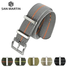 San Martin Watch Strap 20mm 22mm Pilot Military Watch Band Universal Type Sports Troops Parachute Ba
