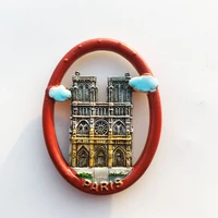 qiqipp magnetic refrigerator paste europe notre dame cathedral painted tourism memorial decorative crafts hand salute
