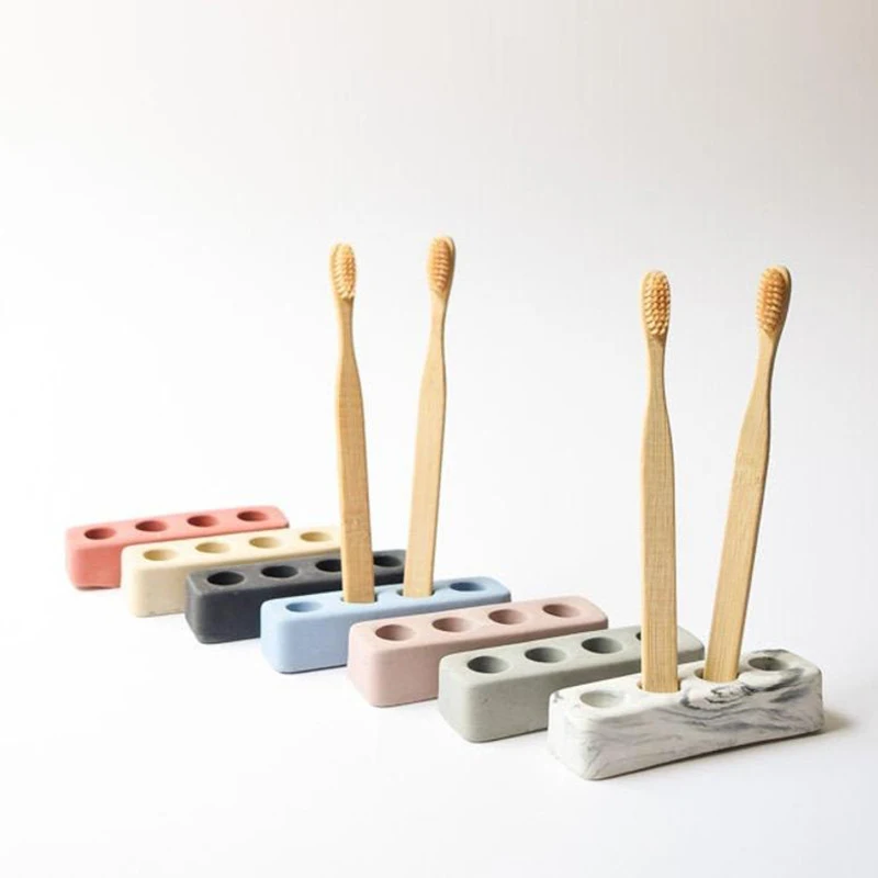 

Cement Toothbrush Holder Silicone Mold DIY Concrete Porous Toothbrush Bracket Mold Bathroom Supplies Silicon Mold Penholder mold