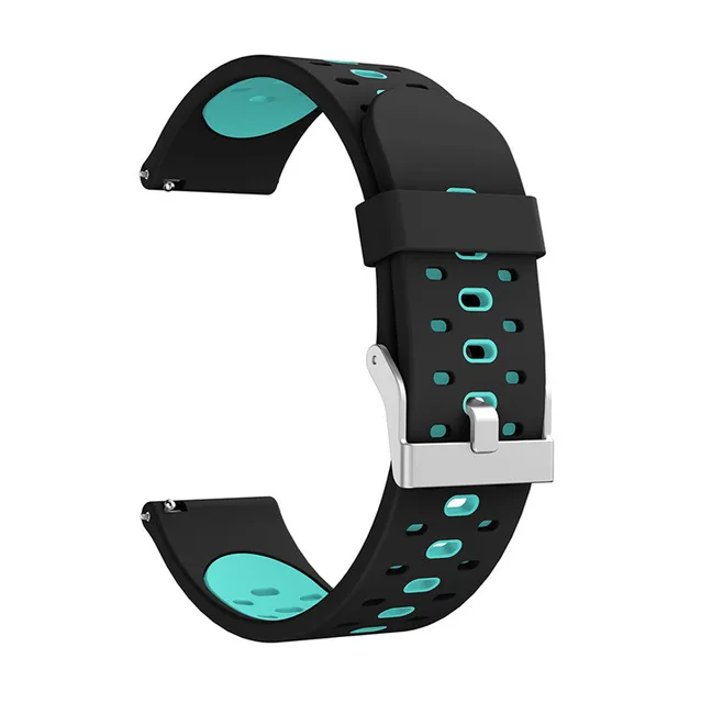 black green 20 мм силиконовый ремешок для часов браслет для Garmin Forerunner 245 245M 645 умный ремешок для часов спортивный браслет для amazfit bip ремешок - Цвет: black green