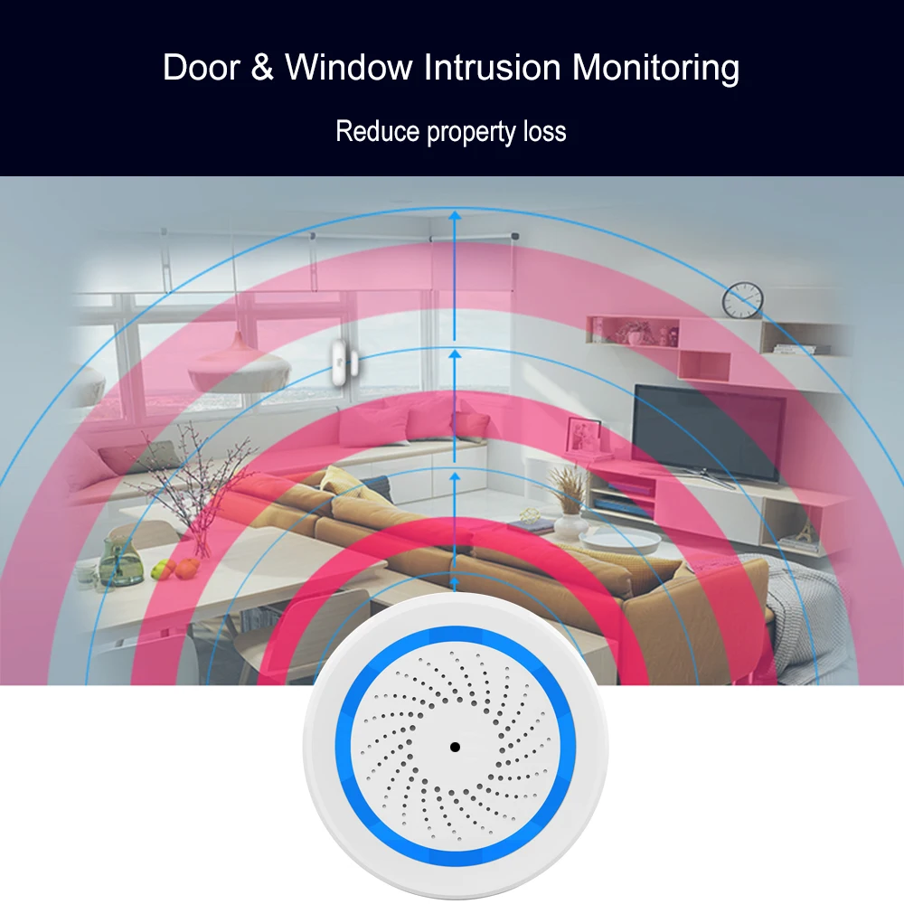 

NEO COOLCAM NAS-AB02Z Z-wave Wireless Siren Alarm Sensor Compatible with Z wave Plus Sensor Alarm Smart Home Automation Alarm