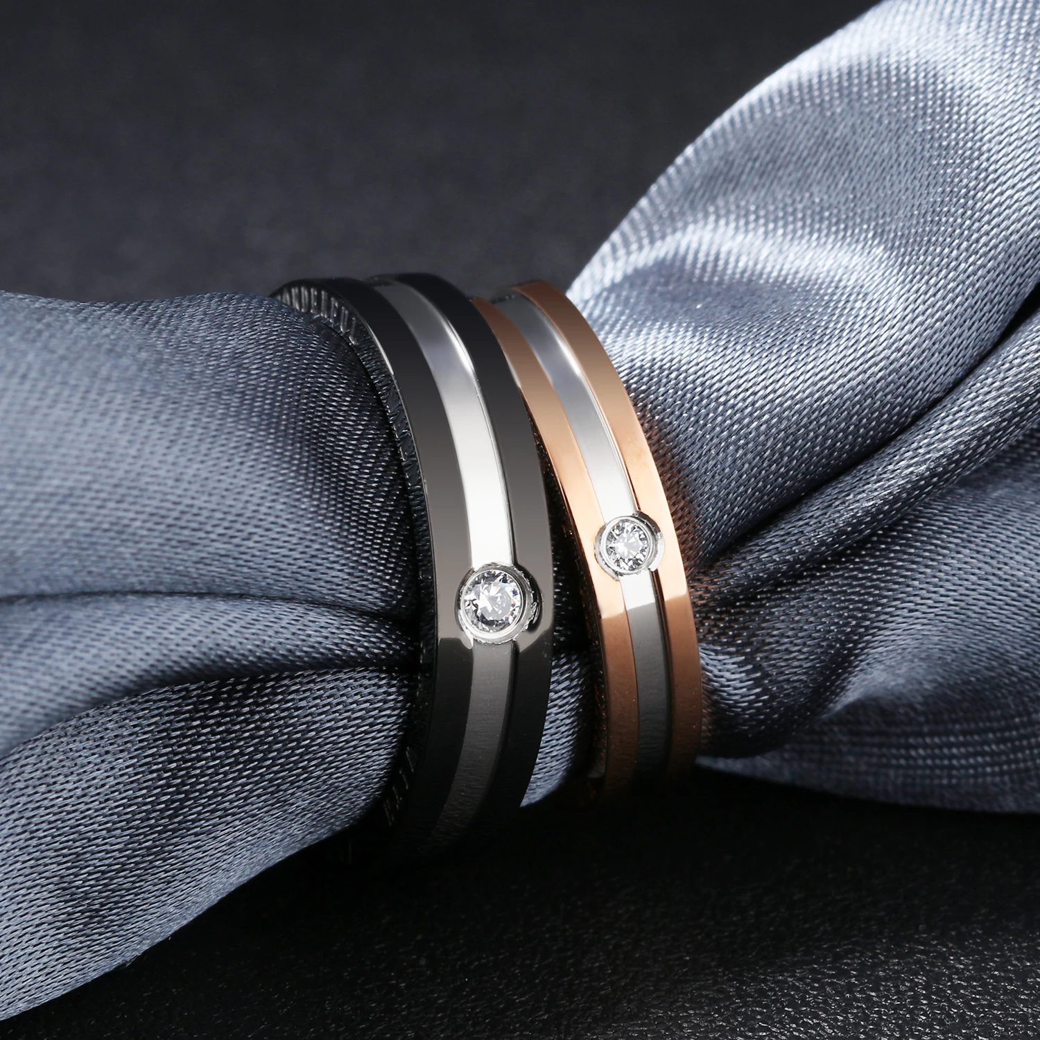 Модные обручальные кольца OPK с кубическим цирконием для влюбленных свадебные пар