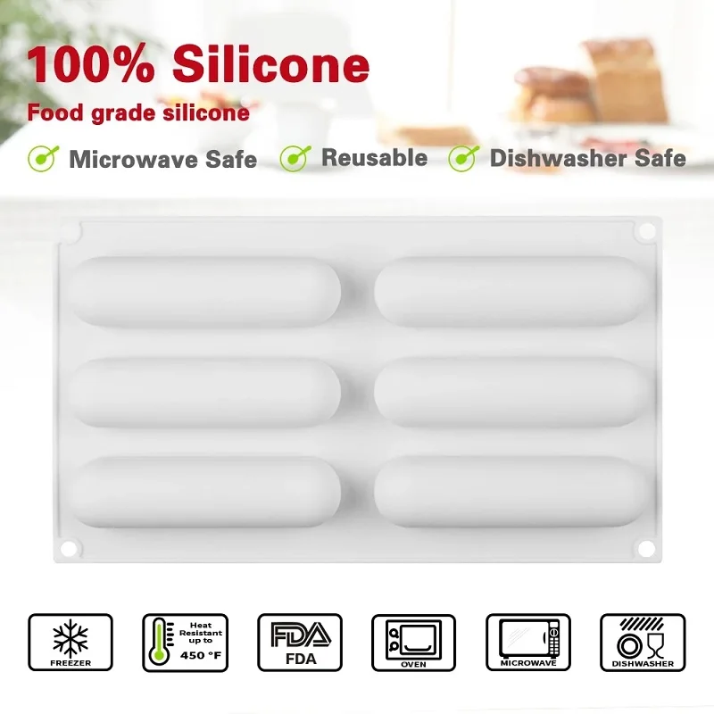 

3D Long Strip Silione Mold for Mousse Cake Silicone Baking Molds French Dessert Silicone Gel Molds DIY Kitchen Bakeware