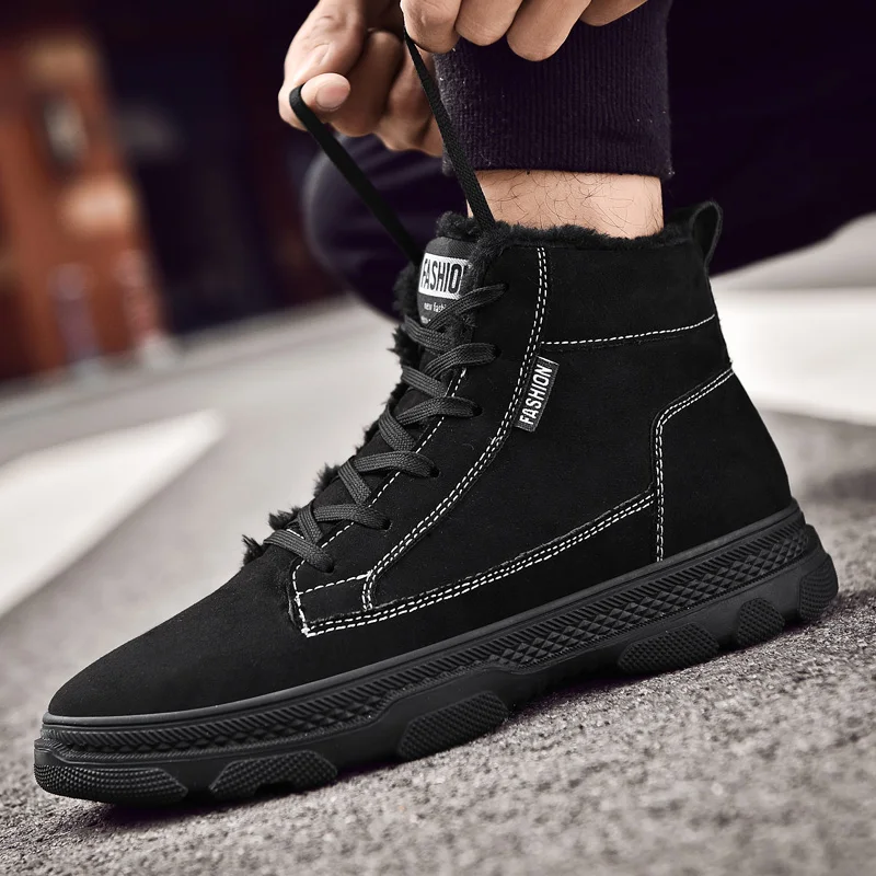 Мужские кроссовки с хлопковой подкладкой мужские зимние ботинки теплые