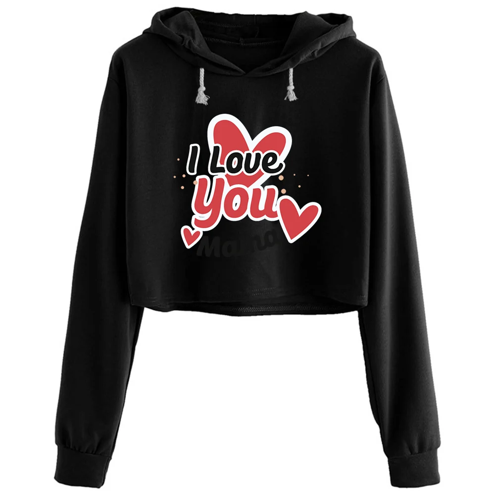 

Женский короткий пуловер I Love You Mama, в Корейском стиле, Y2k