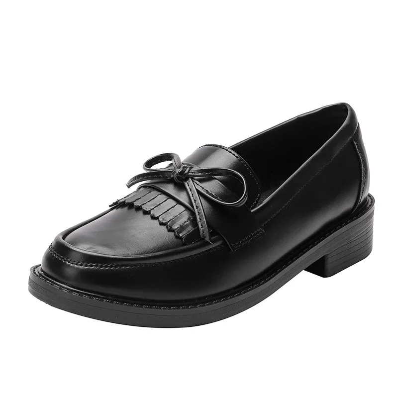 

Summer Shoes Ladies Fringe Female Footwear Loafers With Fur Round Toe British Style Casual Sneaker Soft Oxfords Women's 2021 New