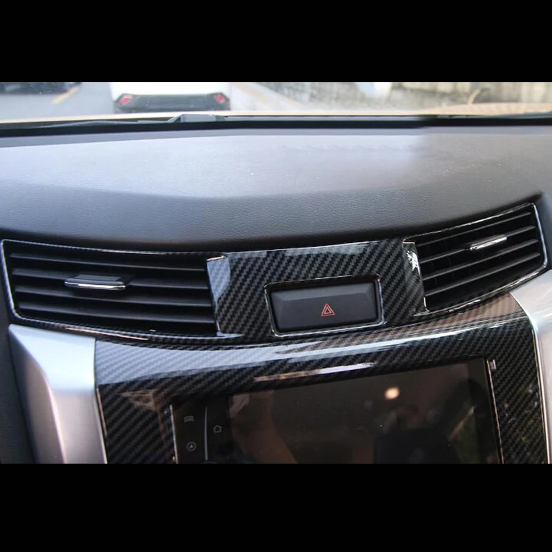 

2017 2018 2019 For Nissan Navara NP300 middle air outlet Decoration Cover Trim ABS Carbon Fibre Car Styling Car Accessories 1pcs