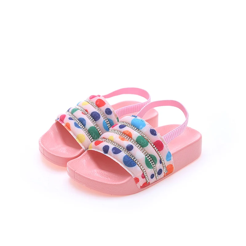 Шлепанцы детские летние со стразами для мальчиков и девочек|Тапочки| |
