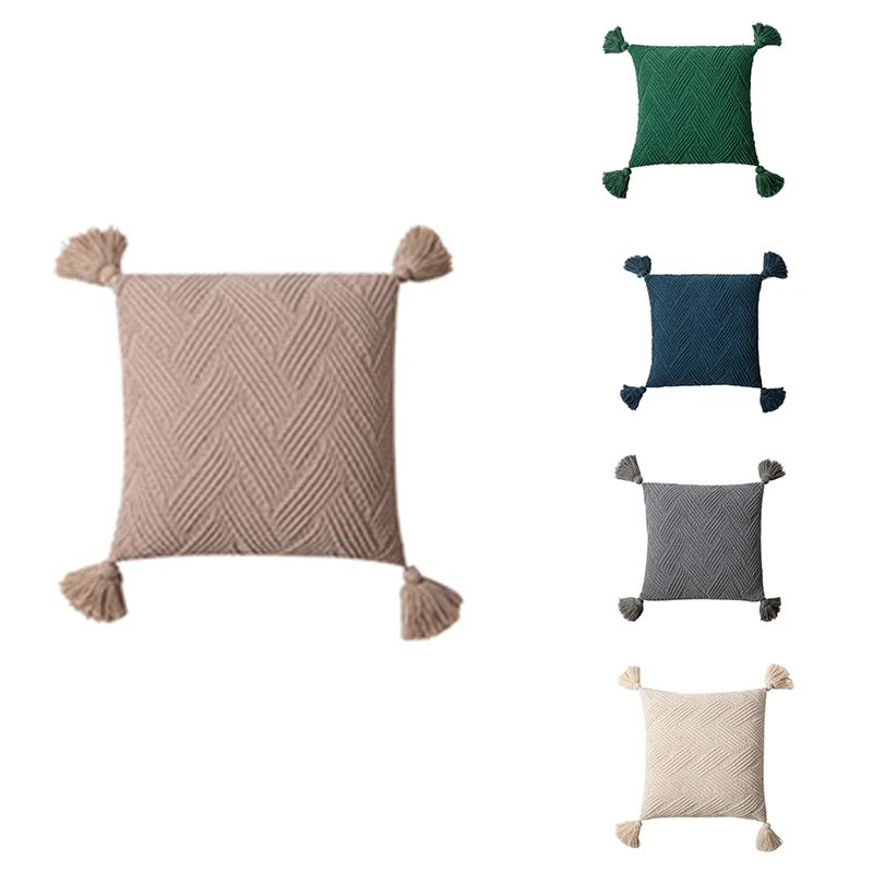 

Nordic Ins Household Goods Pillow Cushion Chenille Knitted Soft Outfit Office Pillowcase