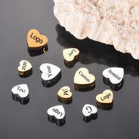 custom high quality stainless steel heart spacer beads diy jewelry findings hadmade bracelet necklace making not turn off color