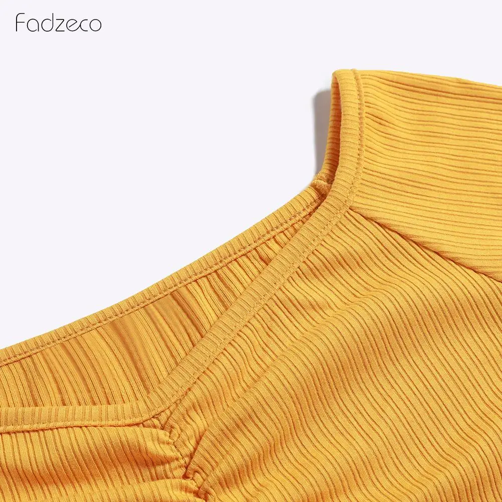 Женская Асимметричная футболка + брюки костюмы однотонные топы короткие с