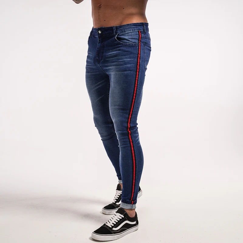 

Fashion Men Harem Jeans Pants Skinny Denim Blue Pants Slim Hip Hop Sportswear Stretch Male Slim Fit Brand Biker Trousers
