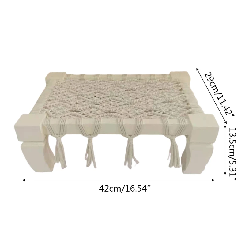 

45BF Newborn Photography Props Woven Chair Baby Photo Shooting Crib Photo Posing Bed with Tassels