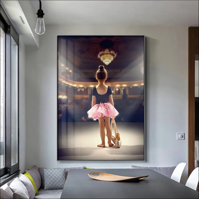 

Figure painting Ballet girl printing Modern art canvas poster waterproof mural picture Decorative Childhood dream gift 60X80CM