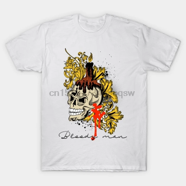Мужская футболка с коротким рукавом кровный человек (ужас) bwood man художественная
