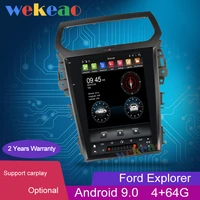 wekeao vertical screen tesla style 12 1 1din android 9 0 car dvd multimedia player for ford explorer auto gps navigation 2011