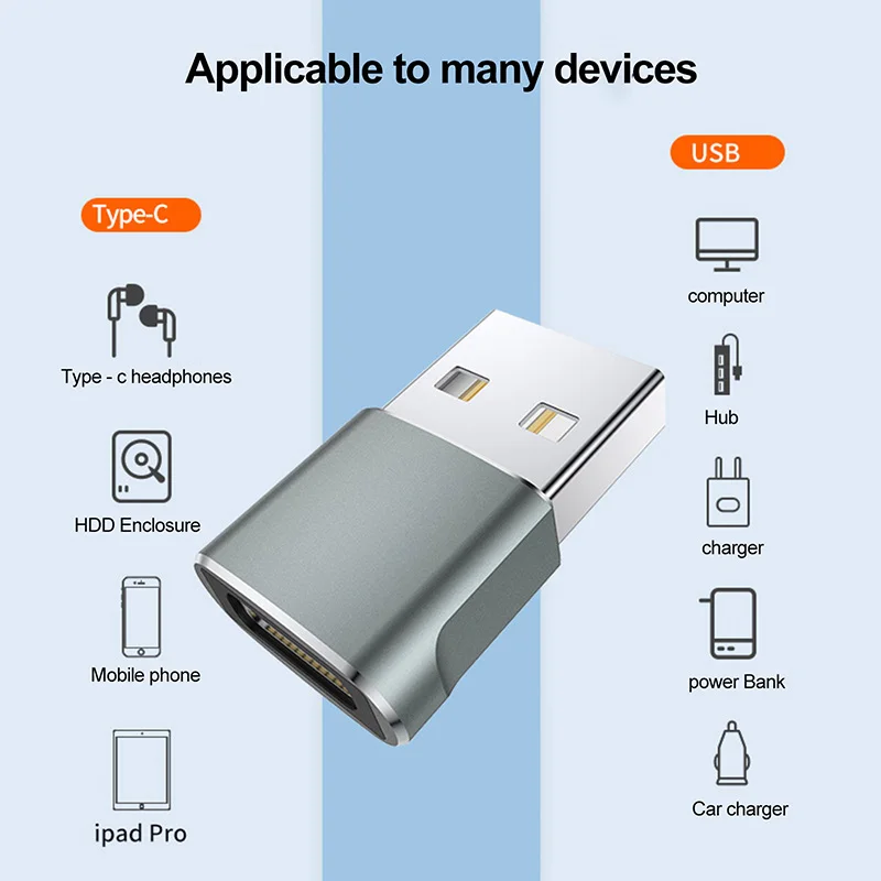 

Fast And Safe Charging Type C To USBA Strong Compatibility USB Male To Type-C Female Adapter Type-C Female To USB Adapter A