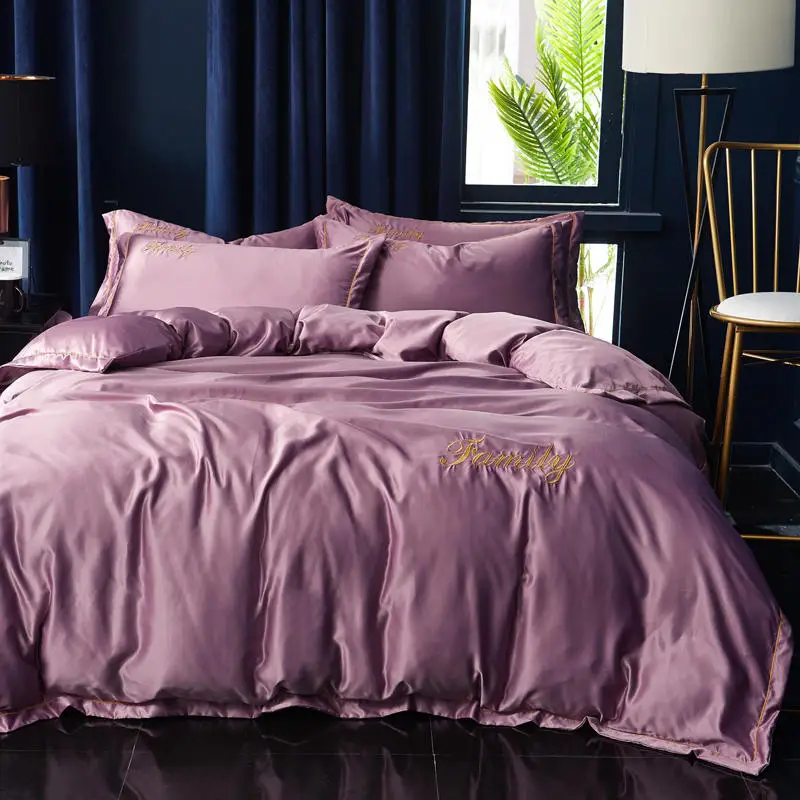 Комплект постельного белья из 4 предметов с вышитым шелком Tencel текстиль Nantong