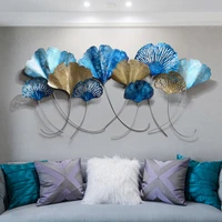 creative 3d nordic decoration accessories home 3d iron ginkgo leaves wall hanging living room background wall room decoracion