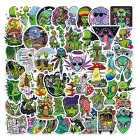 103050 pcs psychedelic weed alien doodle cartoon sticker for laptop skateboard luggage motorcycle fridge waterproof decal toy