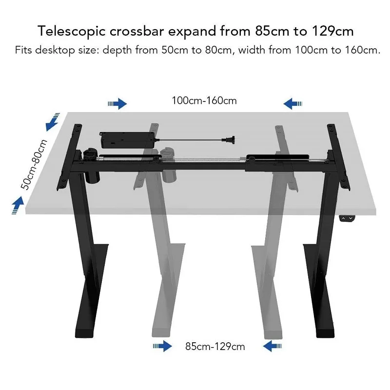 Электрический стоячий двухступенчатый стол с регулируемой высотой