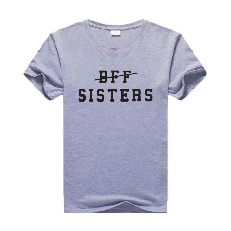 Женская футболка с принтом Bff Sister Повседневная хлопковая Футболка Харадзюку