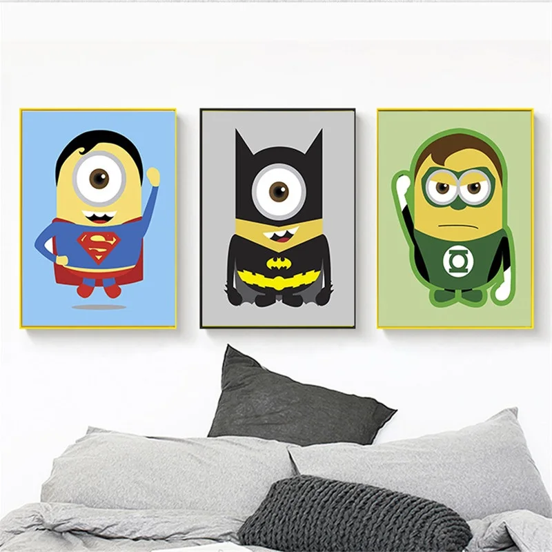 Черно-белая маска супергероя мстителя постер Фильм Бэтмен принты в