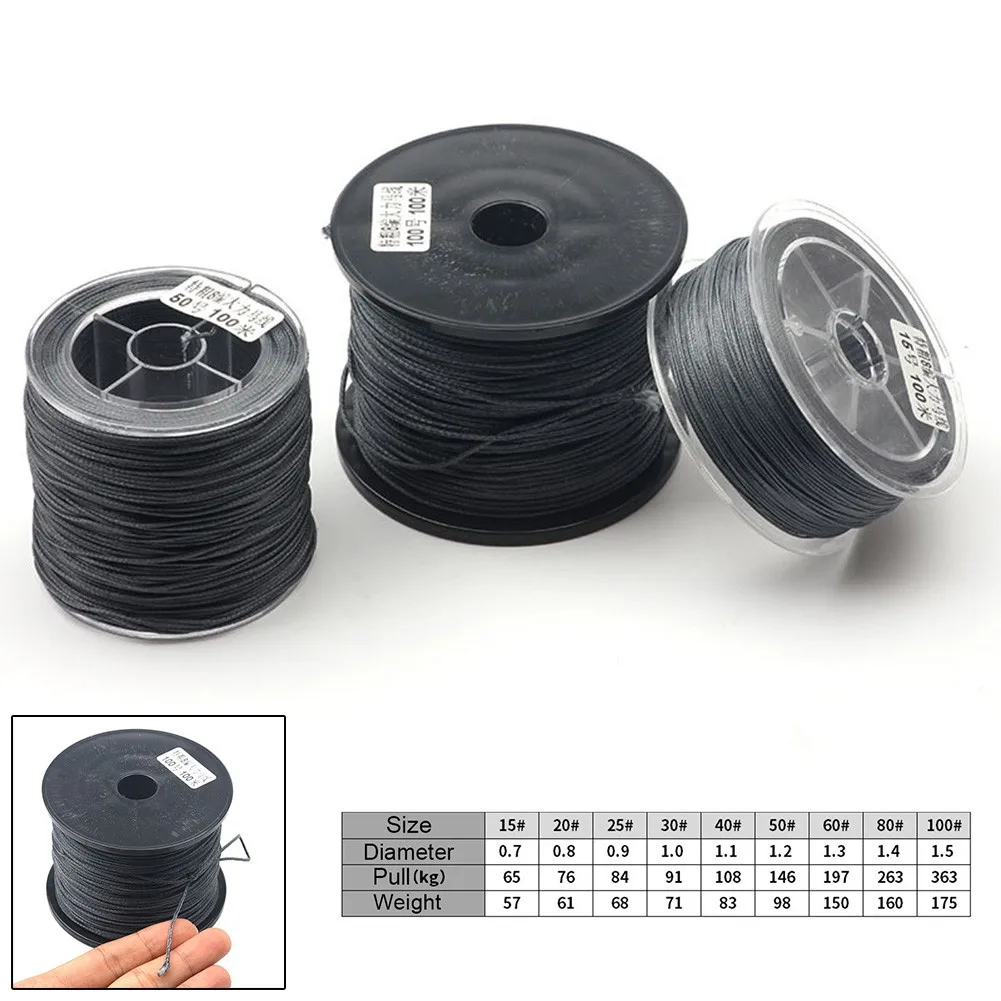 

100m/Roll Super Strong PE Braided Fishing Line Abrasion Resistant 8 Strands Line 15-100# Pesca Iscas Fish Tackle Tools Accessory