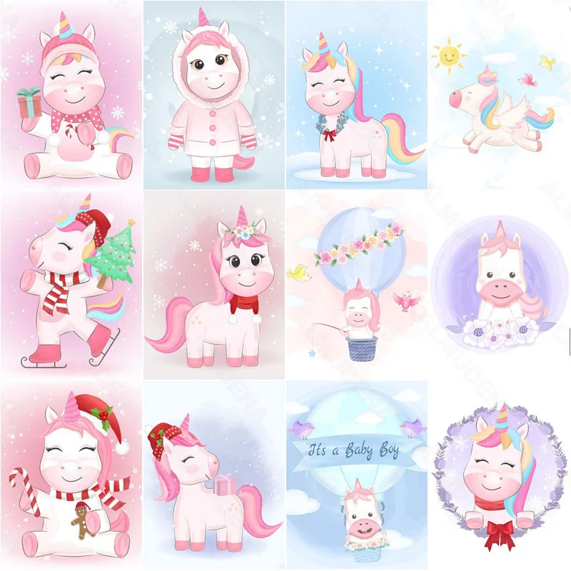 Diy алмазная живопись Снег Катание на лыжах пони Модное искусство простая ручная