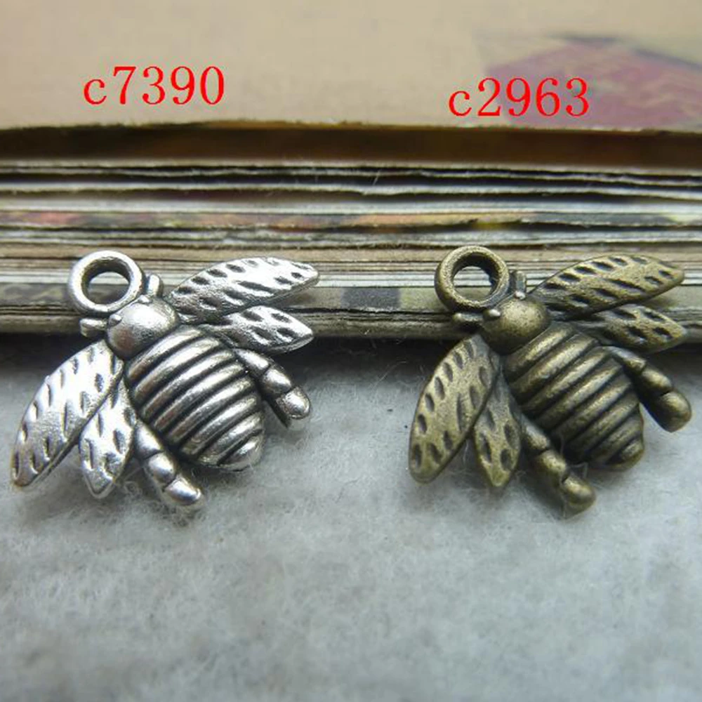 Подвески в виде пчелы 16 х20 мм 50 шт.|charms antique bronze|charms antiquebee charm |